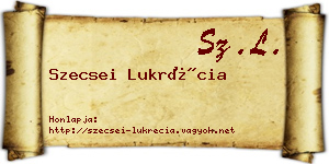 Szecsei Lukrécia névjegykártya